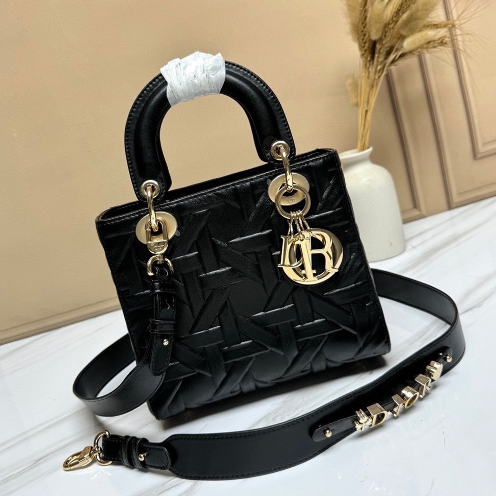Dior Black Satchel with Gold Accents